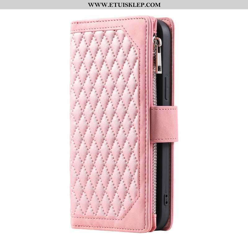 Etui Folio do Samsung Galaxy S23 Ultra 5G Pikowana Z Paskiem